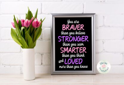 You Are Braver Digital Wall Art for Girls